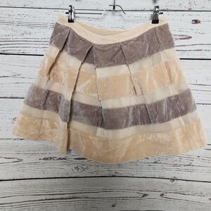 Endless Rose Fuzzy Striped Pleated Mini Skirt - Large